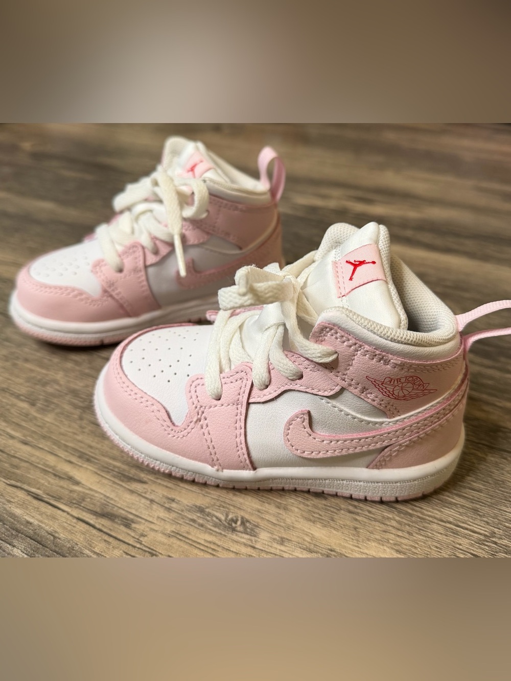 Nike Air Jordan 1 Mid Toddler Girls 6C Pink White High Top Sneakers DQ8425-608